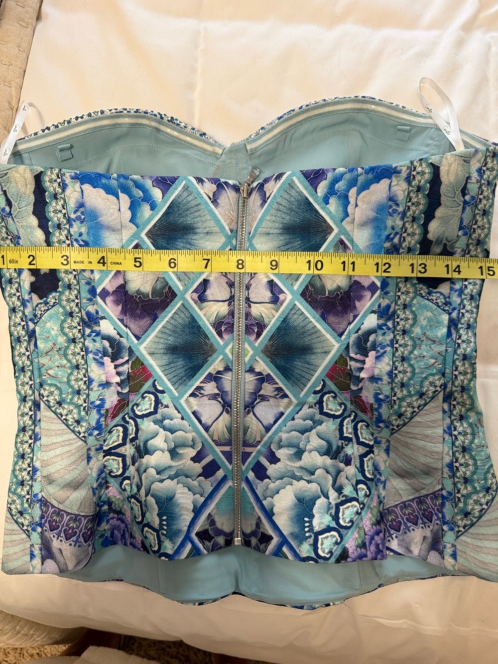 Camilla Blue & Purple Strapless Bohemian Maxi Top - Picture 10 of 14